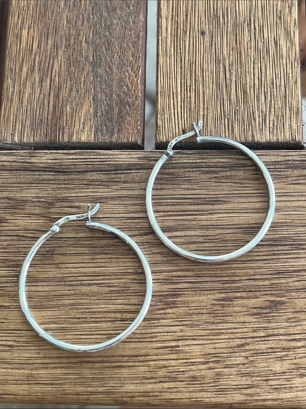 Classic Sterling Silver Hoop Earrings 1.5 inch diameter - Women Jewelry
